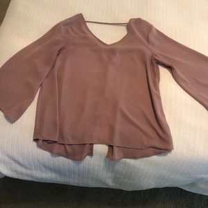 Blush bell sleeve blouse